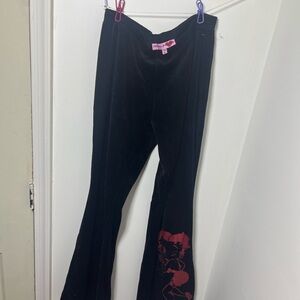 Dolls Kill x Betty Boop Velvet Flare Pants | Y2K Graphic | Size L